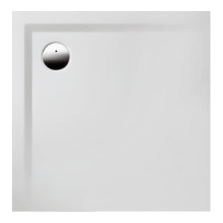 Hoesch Bac à douche en minéral Muna 80x80x3 cm, blanc mat, sans antidérapant