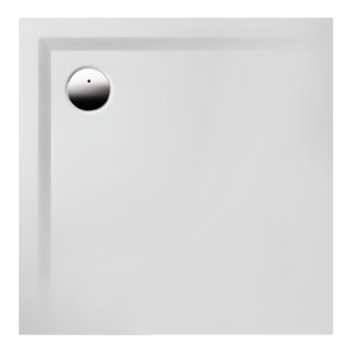 Hoesch Bac à douche en minéral Muna Solique 90x90x3 cm, gris télé, sans antidérapant