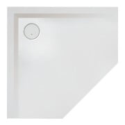 Hoesch Bac à douche minéral 5 pans Muna 100x100x3 cm, blanc mat, Soliq., antidérapant