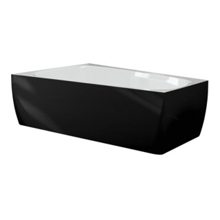 Hoesch Badewanne iSENSI Trapez 150x100cm, L, Üb.- + Abl, we., schw.-we.