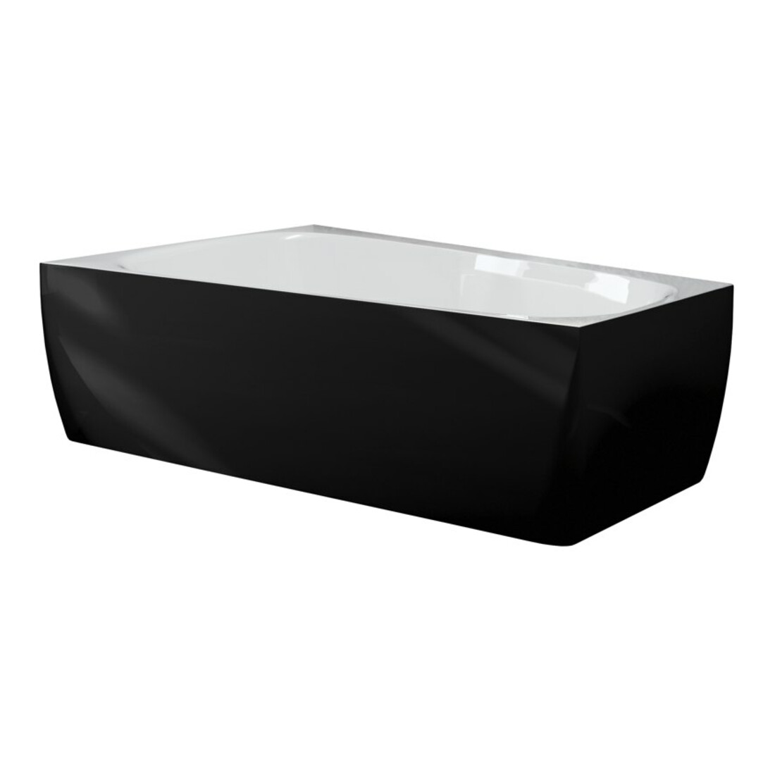 Hoesch Badewanne iSENSI Trapez 150x100cm, L, ÜLS + Kli/kla., schw.-we.