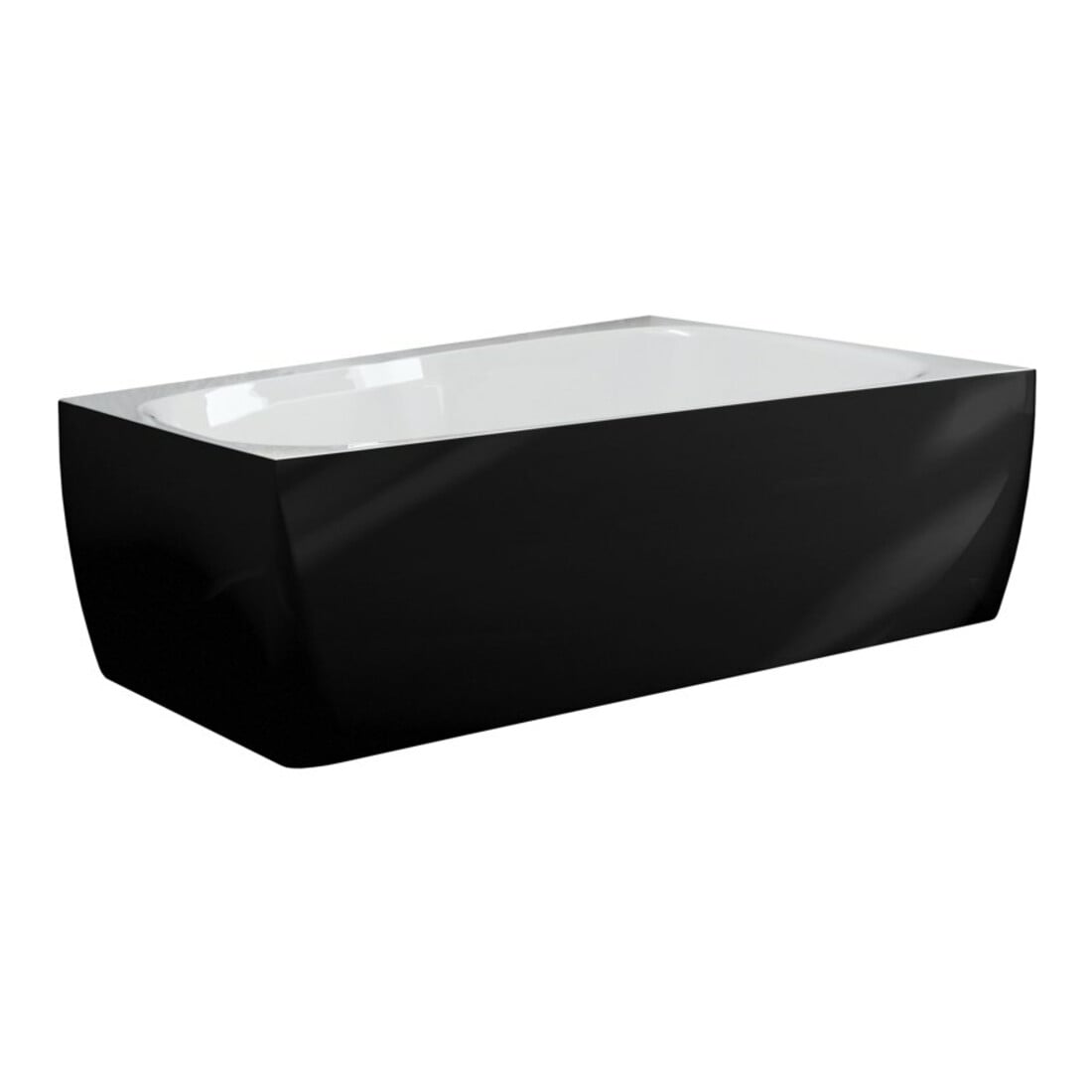 Hoesch Badewanne iSENSI Trapez 150x100cm, R, Üb.- + Abl, we., schw.-we.