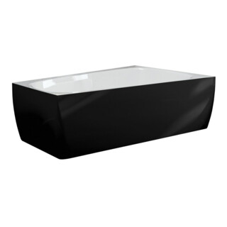 Hoesch Badewanne iSENSI Trapez 170x100cm, R, Üb.- + Abl, we., schw.-we.