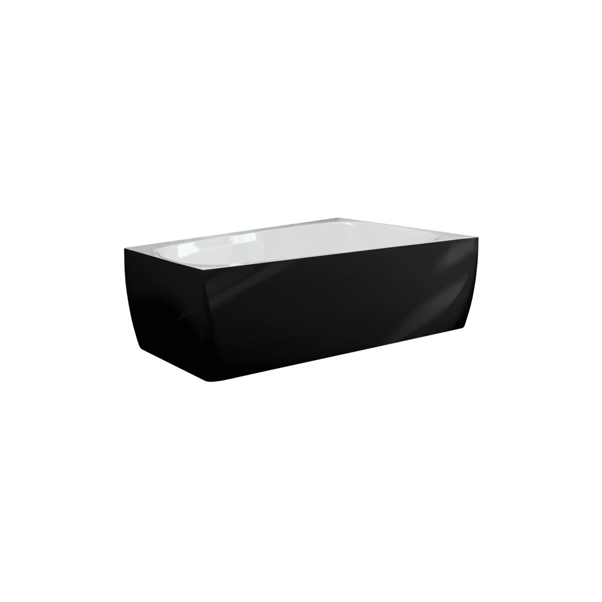 Hoesch Badewanne iSENSI Trapez 170x100cm, R, Üb.- + Abl, we., schw.-we.