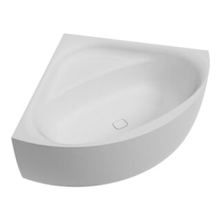 Hoesch Baignoire d'angle iSENSI 150x45 cm, 1 trop-plein et vidage, blanc, blanc