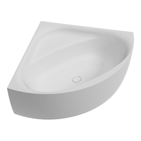 Hoesch Baignoire d'angle iSENSI 150x45 cm, trop-plein et vidage, blanc, blanc