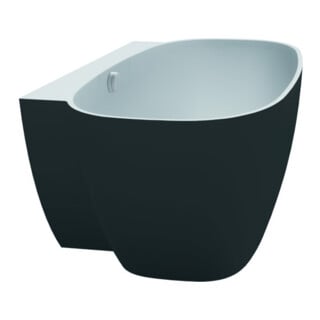 Hoesch Baignoire encastrée LABRILLIANTE 180x80 cm, Com. surélevée, noir-blanc, Soliq.