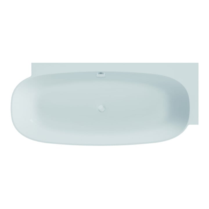 Hoesch Baignoire îlot LABRILLIANTE ÜL-Gar. Com, blanc incliné, 180x80 cm, droite