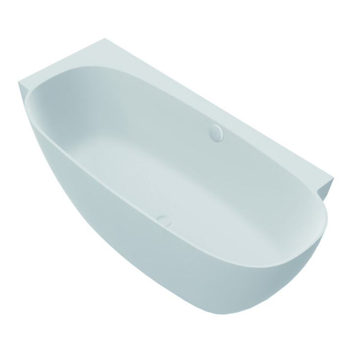 Hoesch Baignoire îlot LABRILLIANTE ÜL-Gar. Com +, blanc mat, 180x80 cm, gauche