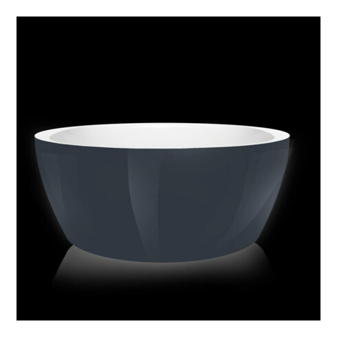 Hoesch Baignoire ronde Monolith Ø 150 cm, 1 trop- + AL, chrome, blanc incliné