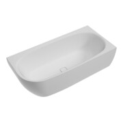 Hoesch Eck-Badewanne iSENSI 160x75cm, re, 1- Üb.- + Abl, chrom, weiß