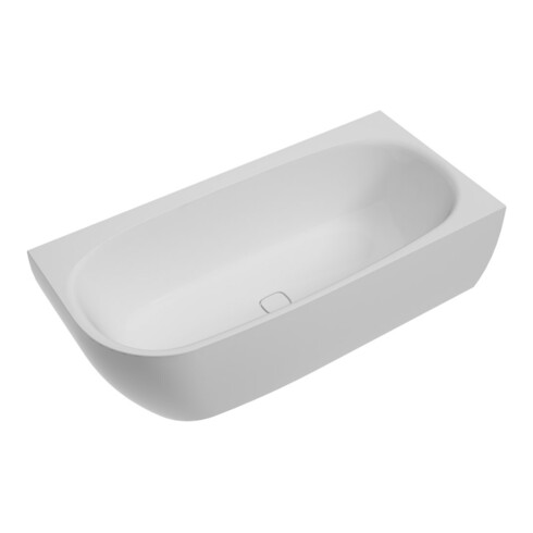Hoesch Eck-Badewanne iSENSI 180x80cm, re, Üb.- + Ablauf, weiß, weiß