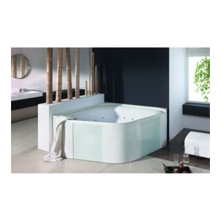 Hoesch Eck-Freisteh-Badewanne Ergo+ 164 x 164 cm weiß verchromt