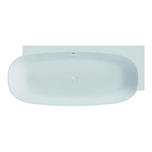 Hoesch Freisteh-Badewanne LABRILLIANTE Überlaufgarn. Com +, we., 180x80cm, re