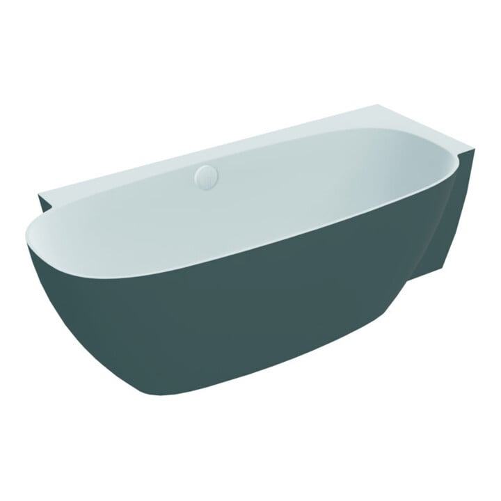 Hoesch Freisteh-Badewanne LABRILLIANTE ÜL-Gar. Co +, schiefg-w, 180x80cm, re