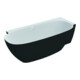 Hoesch Freisteh-Badewanne LABRILLIANTE ÜL-Gar. Com +, schw.-we., 180x80cm, re-1