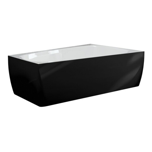 Hoesch iSENSI Baignoire trapèze 150x100 cm, droite, ÜLS + Kli/kla., noir-blanc