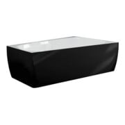 Hoesch iSENSI Baignoire trapèze 170x100 cm, D, Trop- + Vid, bl., noir-bl.