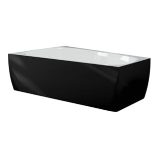 Hoesch iSENSI Baignoire trapèze 170x100 cm, L, 1- Suppl. + AL, c, noir-blanc