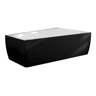 Hoesch iSENSI Baignoire trapèze 180x120 cm, D, ÜLS + Kli/kla., noir-blanc