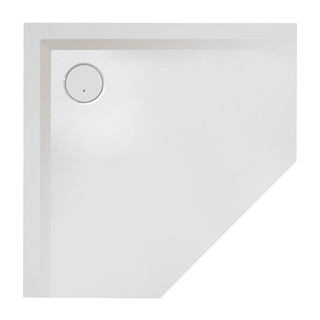Hoesch Mineralguss-5-Eck-Duschwanne Muna 90x90x3cm, Telegrau, Solique, Antirutsch