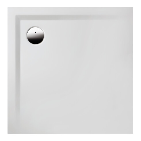 Hoesch Mineralguss-Duschwanne Muna Solique 80x80x3cm, Steingrau, ohne Antirutsch