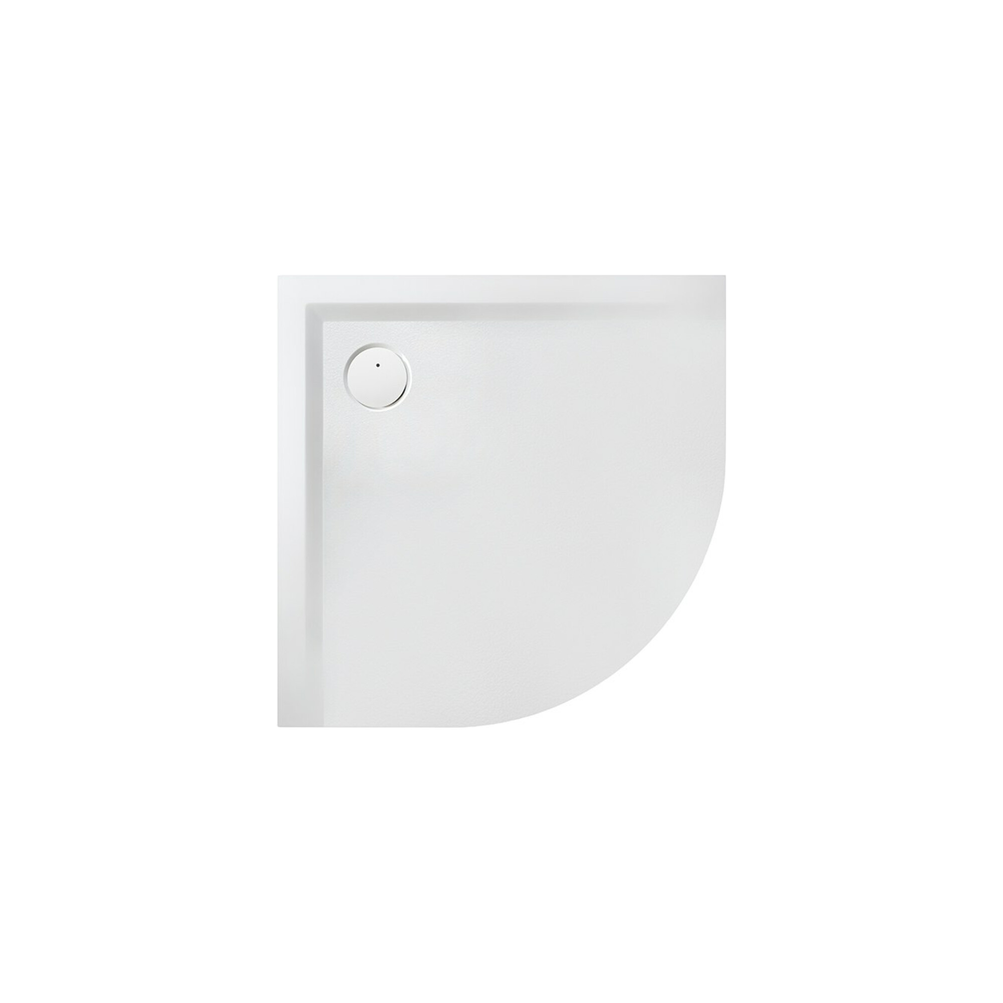 Hoesch Mineralguss-Viertelkreis-Duschwanne Muna 90x90x3cm, weiß, Solique, Antirutsch