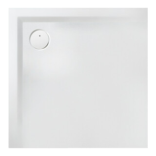 Hoesch Receveur de douche en minéral Muna 100x100x3cm, blanc mat, antidérapant
