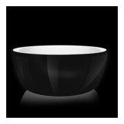 Hoesch Rund-Badewanne Monolith d 150cm, 1- Üb.- + Abl, ch, schwarz-weiß