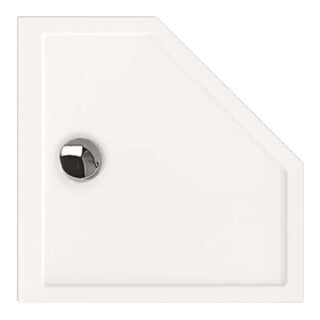 Hoesch Samar bac à douche pentagonal blanc, 100x100x3 cm, ultrafin