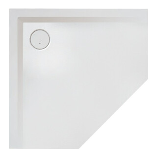 Hoesch Solique Bac à douche pentagonal Mineralguss Muna 90x90x3 cm, gris téléphonique, antidérapant