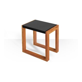 Hoesch Tabouret de bain en bois de doussié hydrofuge, noir