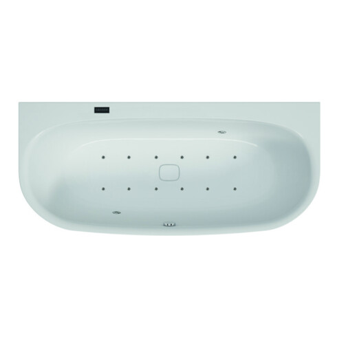 Hoesch Whirlpool iSensi Avant-mur 1900x900 Monolith Montage Chrome, droite, BiColor Blanc-Noir