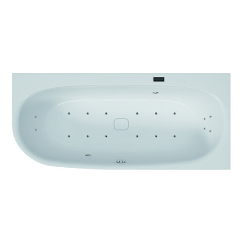 Hoesch Whirlpool iSensi Eck 1700x750 Monolith re. Befüllung Chrom, BiColor Weiß-Grau