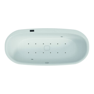 Hoesch Whirlpool iSensi Oval 1800x800 Monolith iSensi Système droite, Bicolore Blanc-Gris