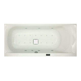 Hoesch Whirlpool Orlando 6017&Laola II Whirl+ Air,weiß/verchromt/Motor mittig