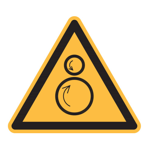 HOFFMANN Simbolo di avvertimento, Attenzione: rulli rotanti pericolosi, Modello: 01100