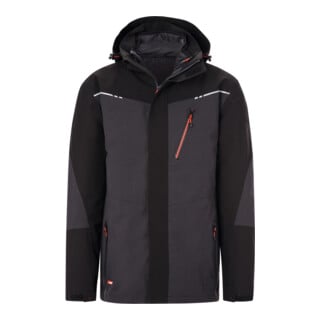 Holex 3-in-1 Jacke, dunkelgrau / schwarz / rot, Unisex-Größe: L