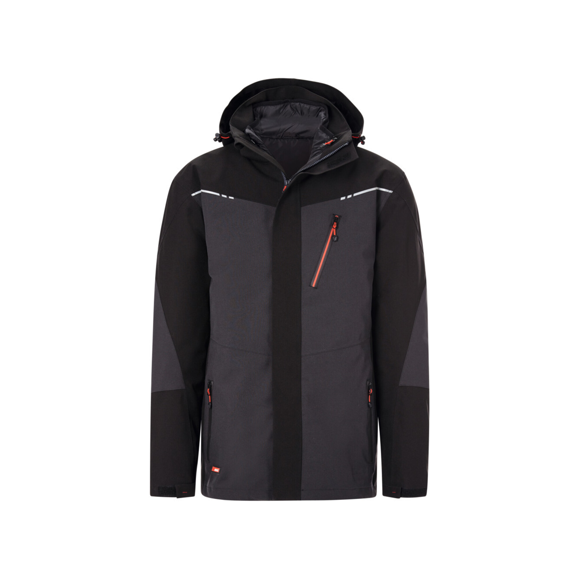 Holex 3-in-1 Jacke, dunkelgrau / schwarz / rot, Unisex-Größe: L
