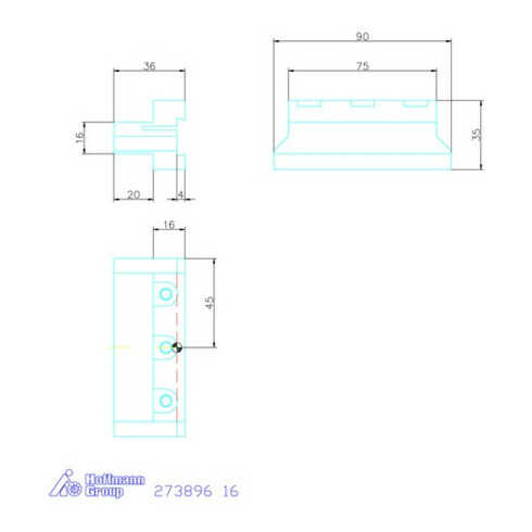 HOLEX Basishouder, Schachthoogte h: 16 mm