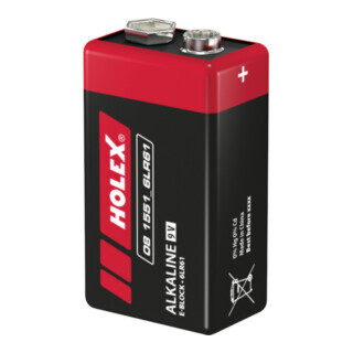 HOLEX Batterie alcaline al manganese, Dimensioni internazionali: 6LR61