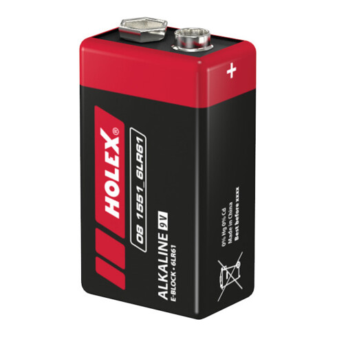 HOLEX Batterie alcaline al manganese, Dimensioni internazionali: 6LR61