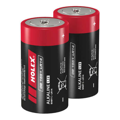 HOLEX Batterie alcaline al manganese, Dimensioni internazionali: LR14