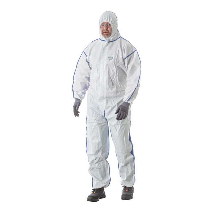HOLEX Beschermingsoverall type 5/6, wit / blauw, Uniseks-maat: L