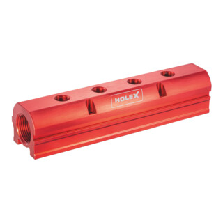 HOLEX Bloc de distribution pour raccord pneumatique 1/4 pouce, Type : 4, 080209 4