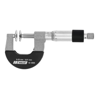 Holex Bügelmessschraube mit Tellermessflächen und nichtdrehender Spindel, Messbereich: 50-75 mm
