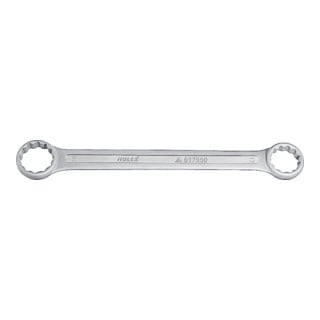 HOLEX Clé à double anneau droite en acier chrome-vanadium chromé