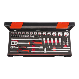 Holex Coffret de douilles 1/4; carré 1/2 pouce 43 pièces, Nombre de pièces: 43