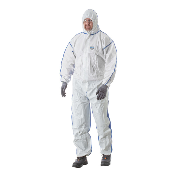 HOLEX Combinaison de protection type 5/6, blanc / bleu, Taille unisexe : L