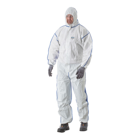 HOLEX Combinaison de protection type 5/6, blanc / bleu, Taille unisexe : XL